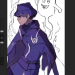 Fanart of a character from the game "Master Detective Archives: Rain Code." Although it is not concept art, it shows the process of my art.